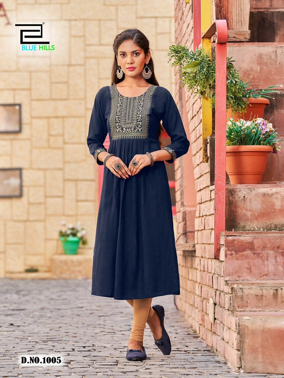 Blue Hills Classic Vol 15 Designer Ethnic Wear Wholesale Plus Size Kurtis
